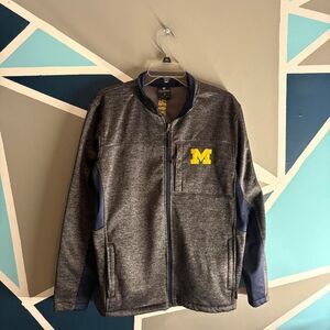 Michigan Colosseum Men's Grey and Navy Jacket